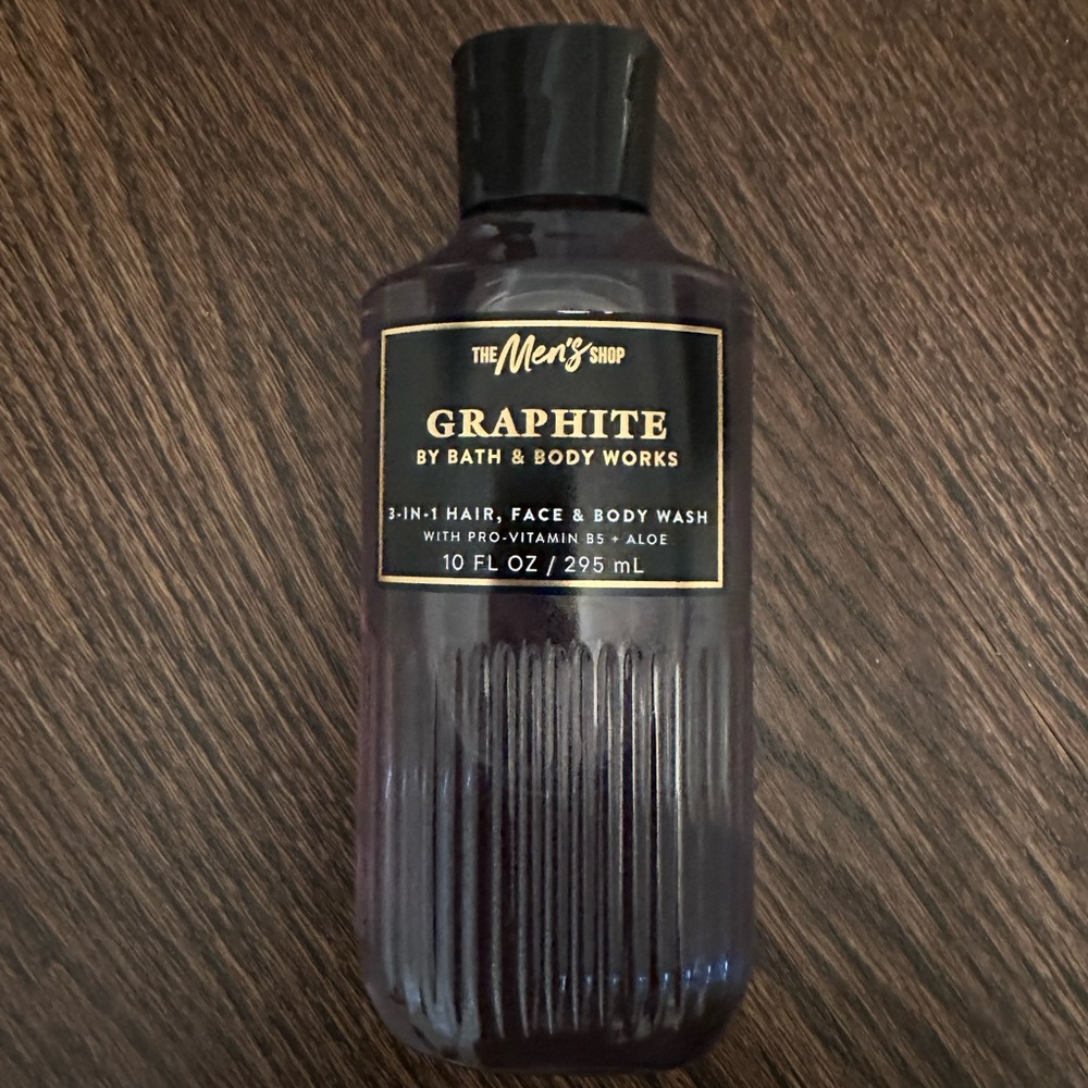 Bath & Body Works Graphite 3-in-1 Wash Black Bottle-NEW
